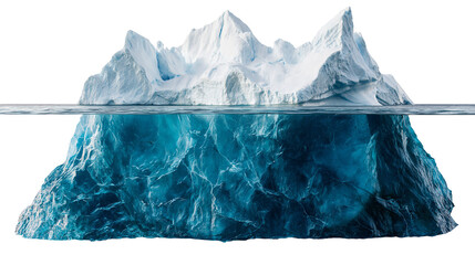 Massive arctic iceberg with visible underwater section and jagged snowy peaks © Andrei