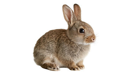 Small brown fluffy rabbit sitting and looking to the side © Andrei