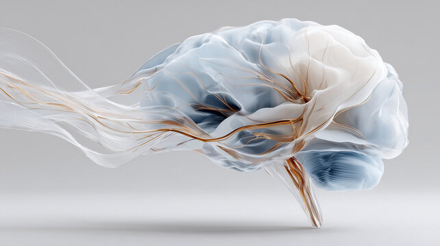 Translucent Crystal Human Brain with Glowing Neural Pathways &ndash; Neuroscience Art

