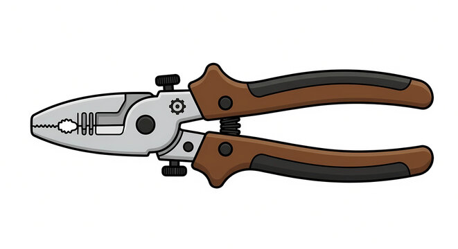 Professional wire stripper pliers icon isolated on white background. Electrical tool vector illustration for electrician, repair, and construction concept