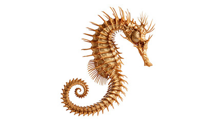 Dried spiny seahorse specimen with curved tail and detailed skeletal structure © Natalia