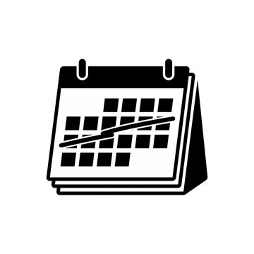Holiday closure desk calendar icon with consecutive days struck through for company shutdown scheduling