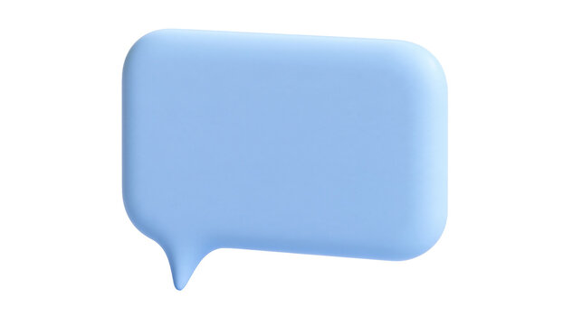 Light blue rounded rectangular speech bubble icon with soft matte texture