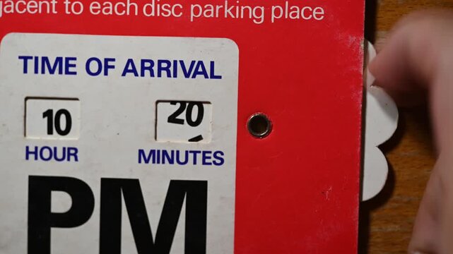 Vintage Isle of Man Parking Disc with AM and PM Time Displays