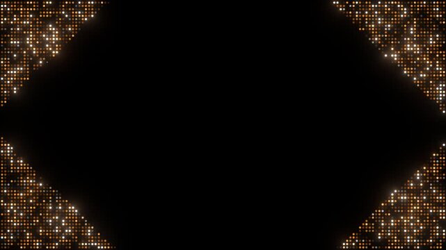 golden glitter frame corner background loop
