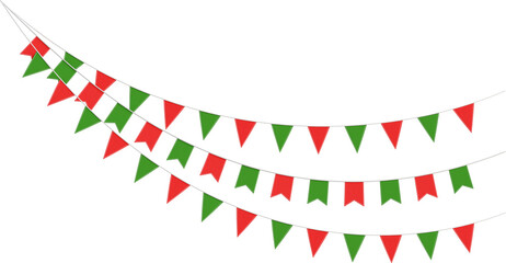 Obraz premium Red and Green Christmas Bunting Flags
