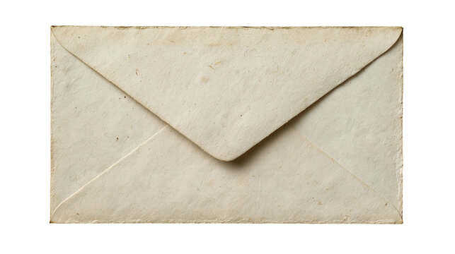 Vintage aged paper envelope with textured surface and triangular flap