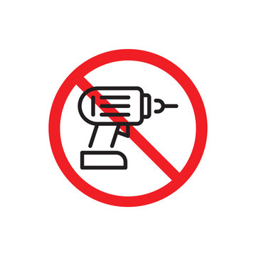 No drilling editable stroke outline icon isolated on transparent background flat vector illustration. Pixel perfect.