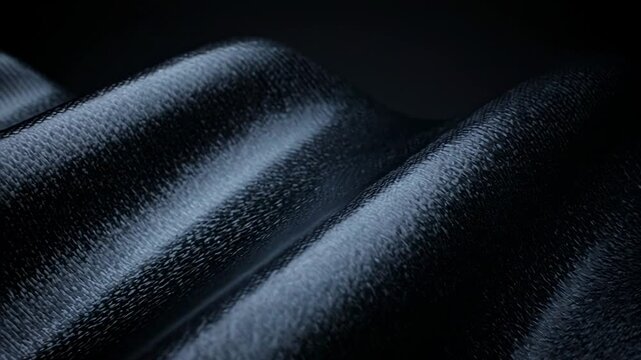 Dark fabric waves with subtle light shifts during a slow camera push in