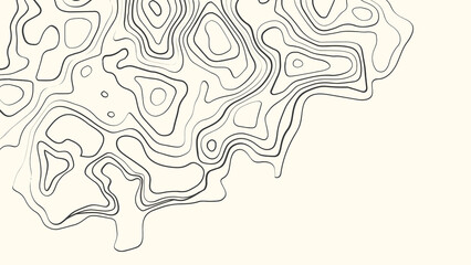 Abstract topographic contour line pattern creating minimal geographic map background. © sharjeel