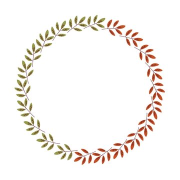 Circular Autumn Leaf Wreath
