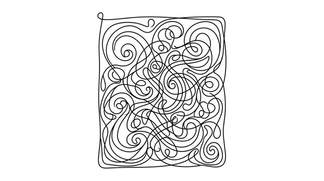 Abstract black line scribble drawing