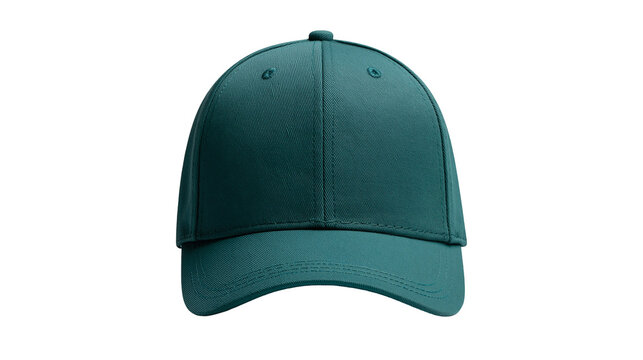 Dark teal cotton baseball cap with structured crown and curved brim