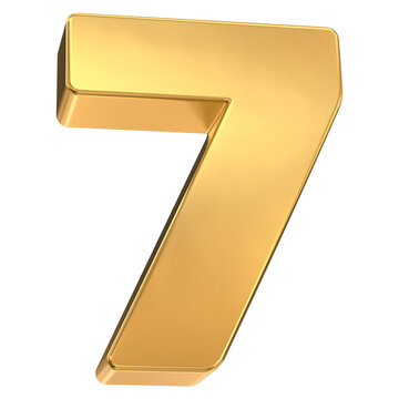 3D gold number seven