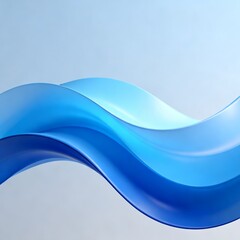 Fototapeta premium Smooth Flowing Blue Wave Abstract 3D Rendering
