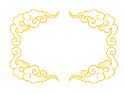 Traditional Asian cloud pattern decorative border frame