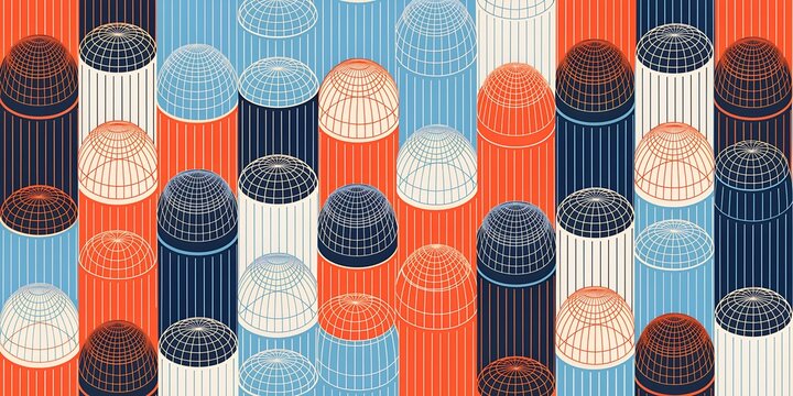 vector seamless pattern with hand drawn waves