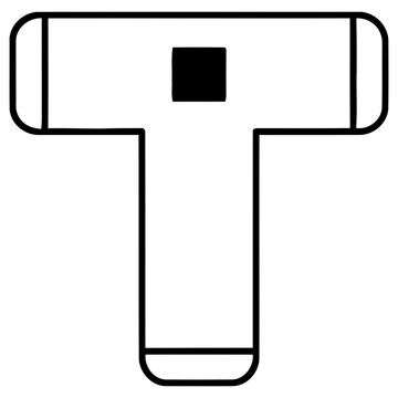 Abstract T-shape with square