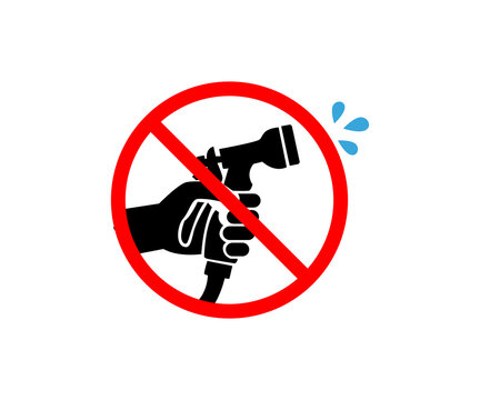 Prohibited water hose vector icon isolated on transparent background