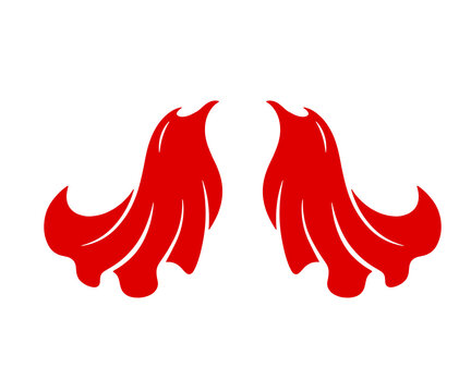 Red cape isolated on transparent background, superhero cloak cutout design element