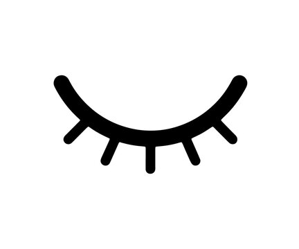 Closed eye vector icon isolated on transparent background