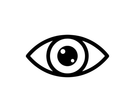 Eye icon vector isolated on transparent background cutout graphic element