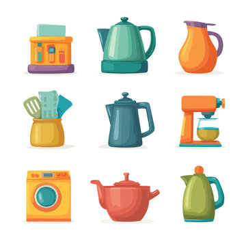 set of household appliances