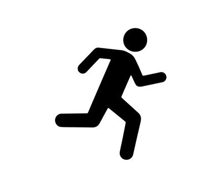 Running person vector icon isolated on transparent background cutout