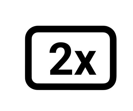 2x icon isolated on transparent background cutout vector graphic