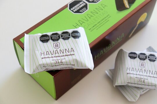 Buenos Aires, Argentina - September 14, 2026: Packaged Havanna galletita de limon con chocolate representing Argentine sweets. Havanna Lemon and chocolate alfajor. 