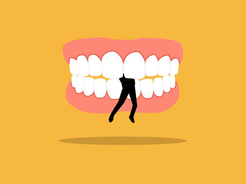 gaping maw that devours people, swallows up businesses