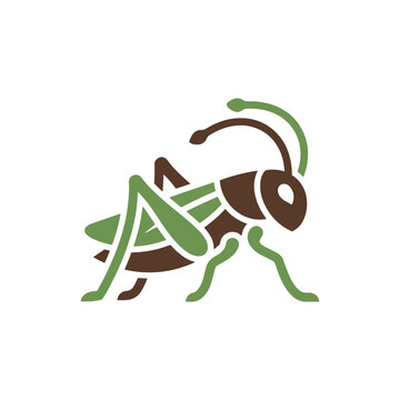 Illustrated Grasshopper Jumping Artwork Design.