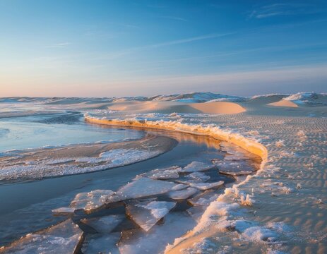 Frozen desert landscape