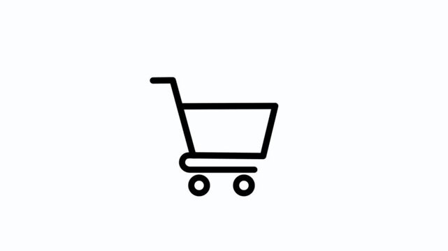Line art Shopping Cart Icon for Online Store. shopping cart isolated on a white background.