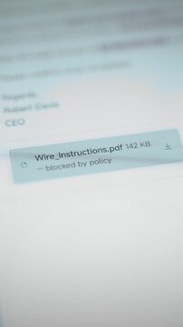 Policy blocks suspicious 142 KB wire attachment