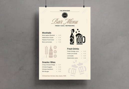Bar Menu Flyer Template