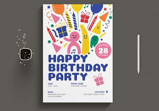 Happy Birthday Event Flyer Design