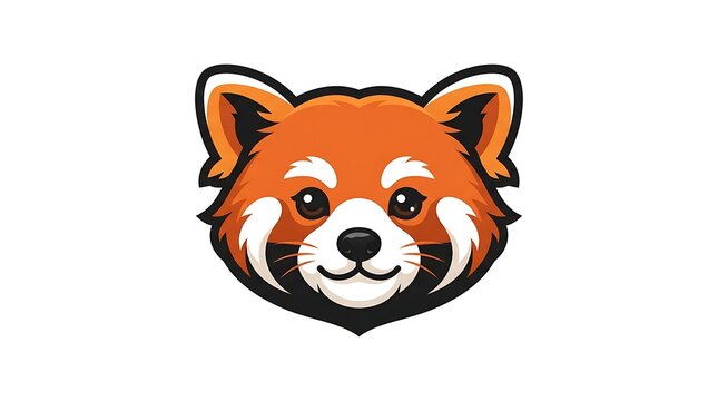 Red panda head mascot illustration isolated on white background