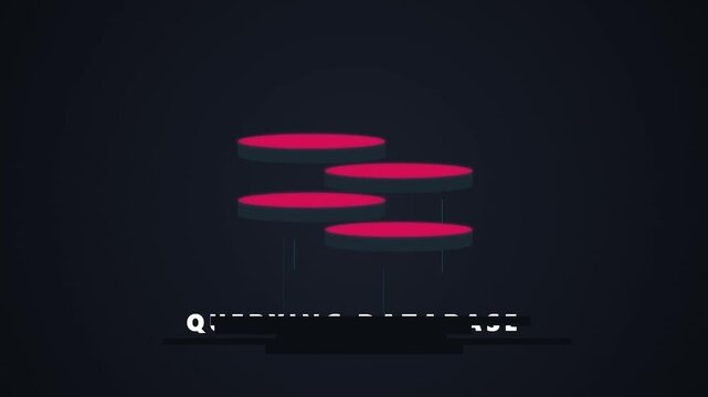 Minimalist Motion Graphics of Database Querying Process with Glitch Effect and Cyberpunk Aesthetics