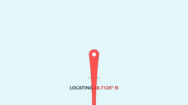 Minimalist animation of a red map pin marker tracking a location with dynamic server coordinates