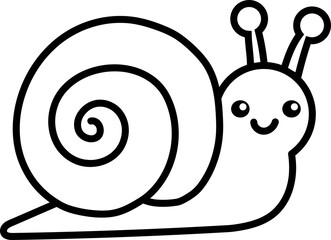 Cute snail line art illustration © QuriStudio