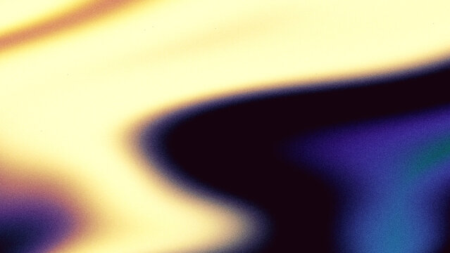 Abstract yellow light floods the upper quadrant against deep blue background and purple shadows with heavy film grain. Anchors a dreamcore poster and cosmetic branding design.