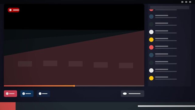 Interactive Live Stream Video Player UI Layout Animation