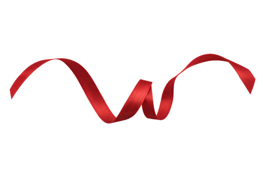 Red decorative ribbon elegantly tied in a loose bow shape