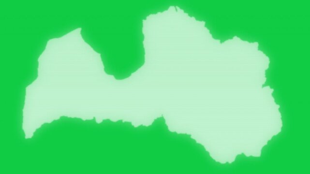 Latvia VHS old screen effect map pop animation green background