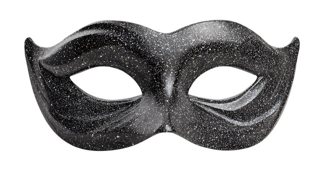 Glittering black masquerade mask for party and costume