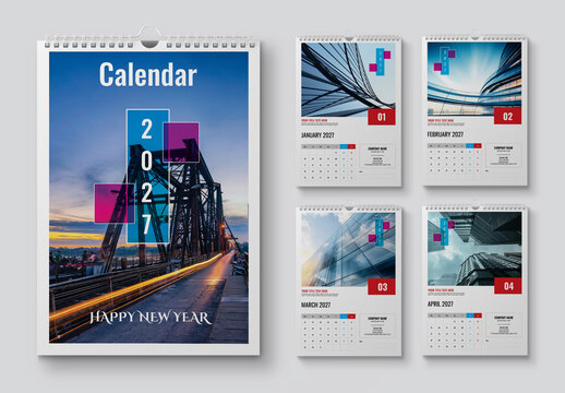 Modern 2027 Wall Calendar Template
