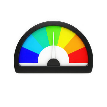 Colorful gauge meter with green yellow red gradient scale