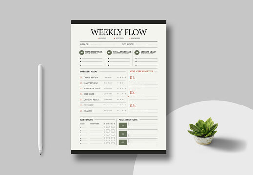 Weekly Flow Template Layout