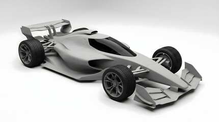 Fototapeta premium 3D Clay Model of a Futuristic Formula Racing Car